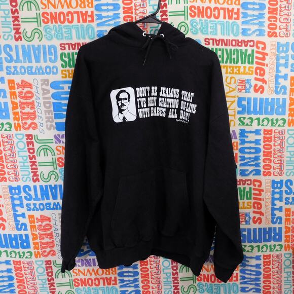 VTG Y2K Napoleon Dynamite Kip Chatting Online With Babes Hoodie Size XL - Picture 1 of 5